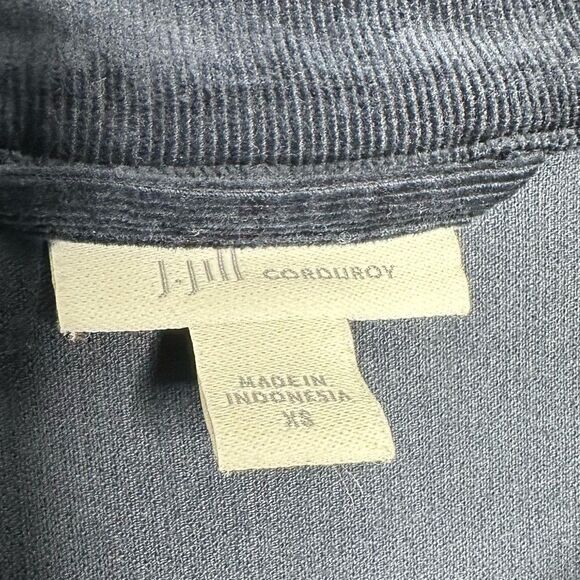 j. Jill Corduroy Peplum Jacket Navy Blue Fine Wale Size XS - Picture 5 of 8